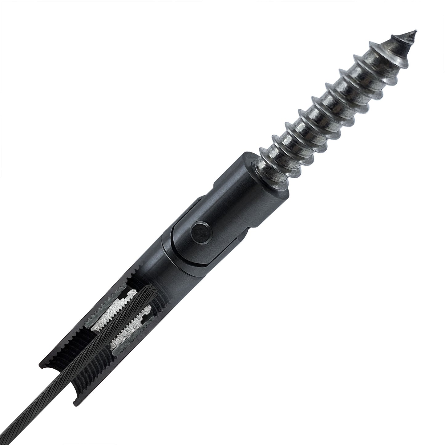 Black Stair Fitting With Lag - Keuka Cable